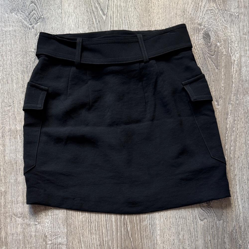 Express Black Mini Skirt with Belt - Picture 2 of 3